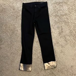 rag & bone black and gold jeans